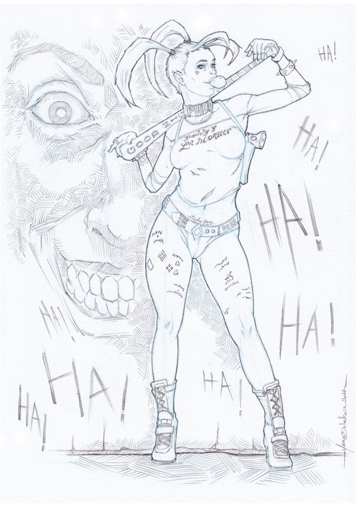 harley quinn dessin crayon